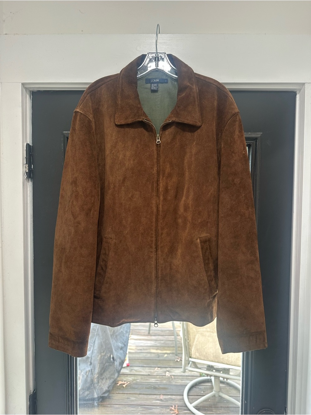 J. Crew Men's Brown Suede Bomber Jacket